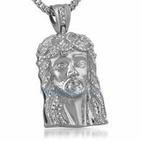 Platinum Jesus Face Piece Pendant