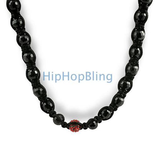 Red 1 Disco Ball Hip Hop Necklace