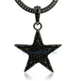Small Black Lone Star Pendant & Chain