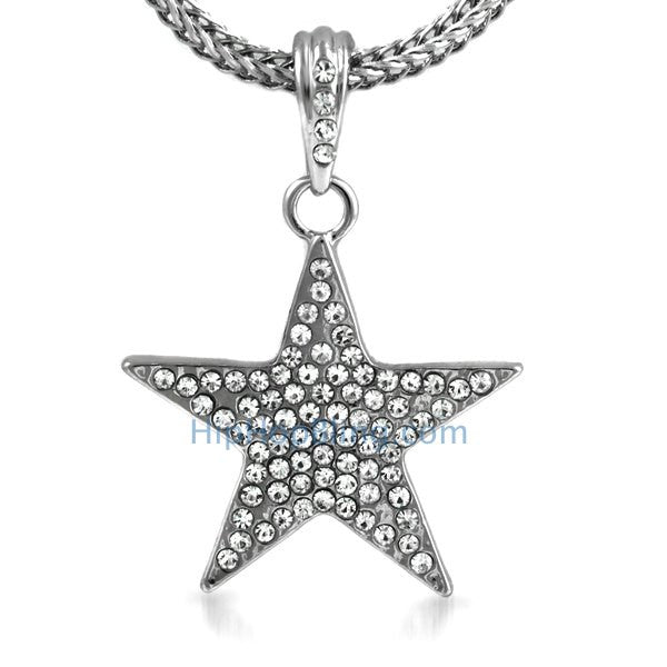 Small Bling Lone Star Pendant & Chain