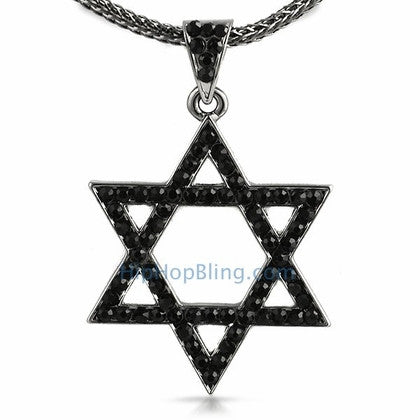 Free Mason Masonic Black Bling Pendant & Chain Small