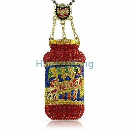 Swagu Bottle Custom Bling Hip Hop Pendant Gold