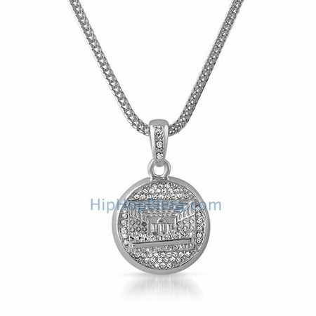 Double Iced Out Lab Ruby Gem Pendant