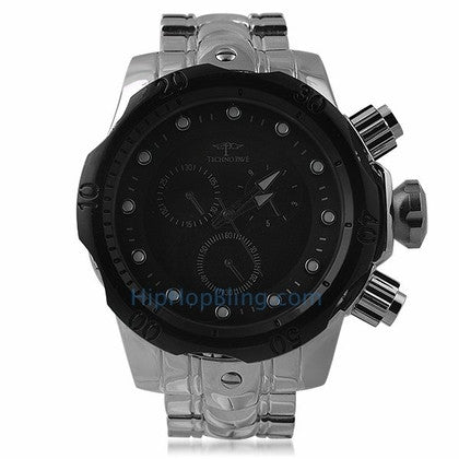 All Black Bling Metal Band Watch