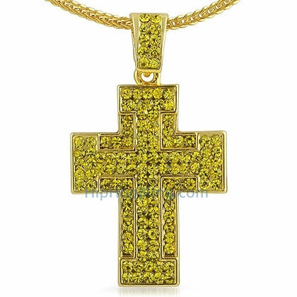 Thick Lemonade Bling Bling Cross & Chain Small