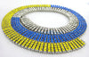 Tri Color Canary Blue & White Ice Bling Bling 4 Row Chain