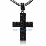 Triple Bling Black Cross & Chain Small