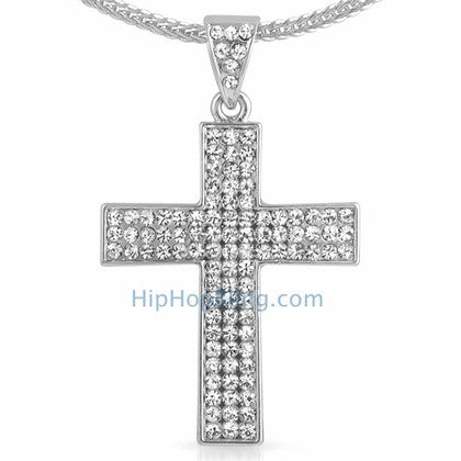 Triple Bling Bling Cross Chain Small