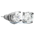 White CZ Diamond Square Stud Earrings Rhodium