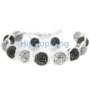 Red & Black 14mm 9 Disco Ball Bling Bracelet