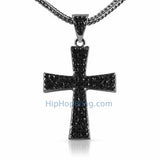 Wing Black Cross & Chain Small