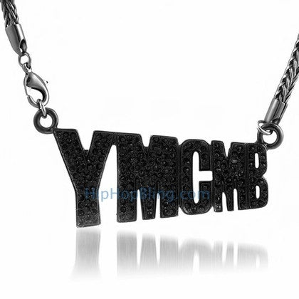 YMCMB Black Bling Bling Pendant & Chain