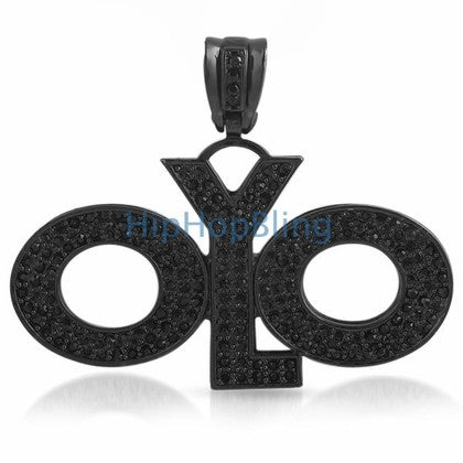 YOLO You Only Live Once Black Bling Pendant